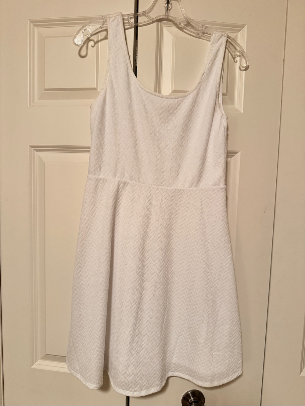 Target Mossimo White Textured Sleeveless A-Line Dress Lined